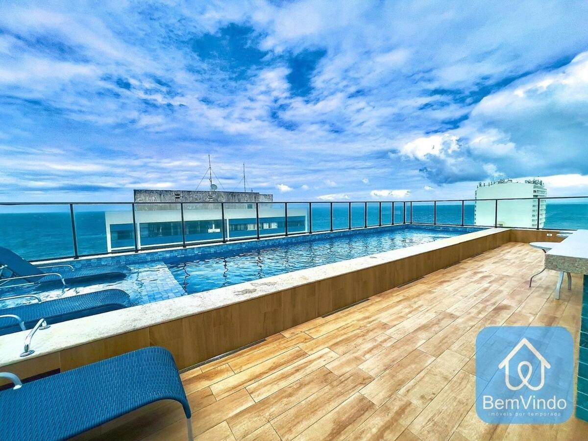 Apartamento Com Linda Vista Mar No Smart Barra 2 Salvador Bagian luar foto